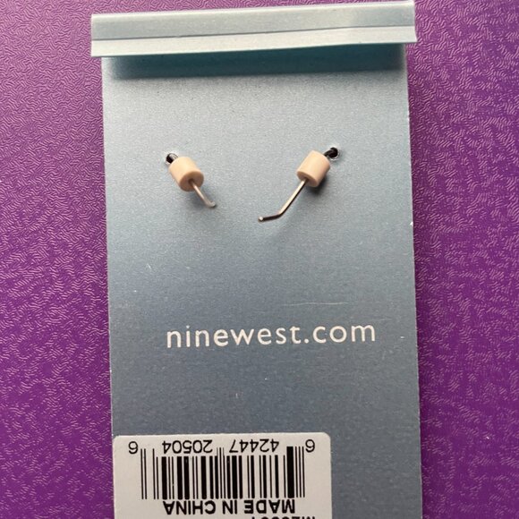 Bundle 3 pairs for $12.  Nine West Gold Tone Drop Rectangular Earrings. - Picture 2 of 2